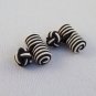 Kuusteel black and white silk knot cufflinks