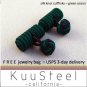 Kuusteel blue green silk knot cufflinks