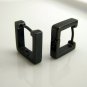 Square hoop earrings in black, mens earrings, stainless steel earrings, EC211