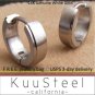 Men's solid 14K white gold hoop earrings, ECE001MW