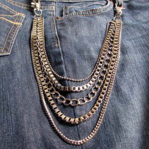 Mens Silver Necklace or Jeans Chains &acirc;�� Biker Jewelry, 619E