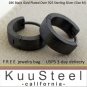 Men's hoop earrings, huggie hoops, M, black, ECE150MB