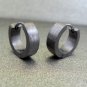 Men's hoop earrings, huggie hoops, M, black, ECE150MB