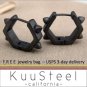 Men's hoop earrings, hexagon with spikes, M, black, ECE251MB