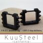 Men's hoop earrings, square spike hoops, M, black, ECE212MB