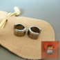 Men's stainless steel wide hoop earrings, EC175A
