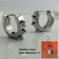 Men's size spike hoop earrings, M, steel, EC157