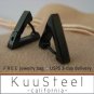 Men's steel triangle huggie hoop earrings, XS, black, EC214