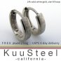 Mens white gold small hoop earrings