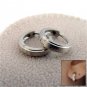 Mens white gold small hoop earrings