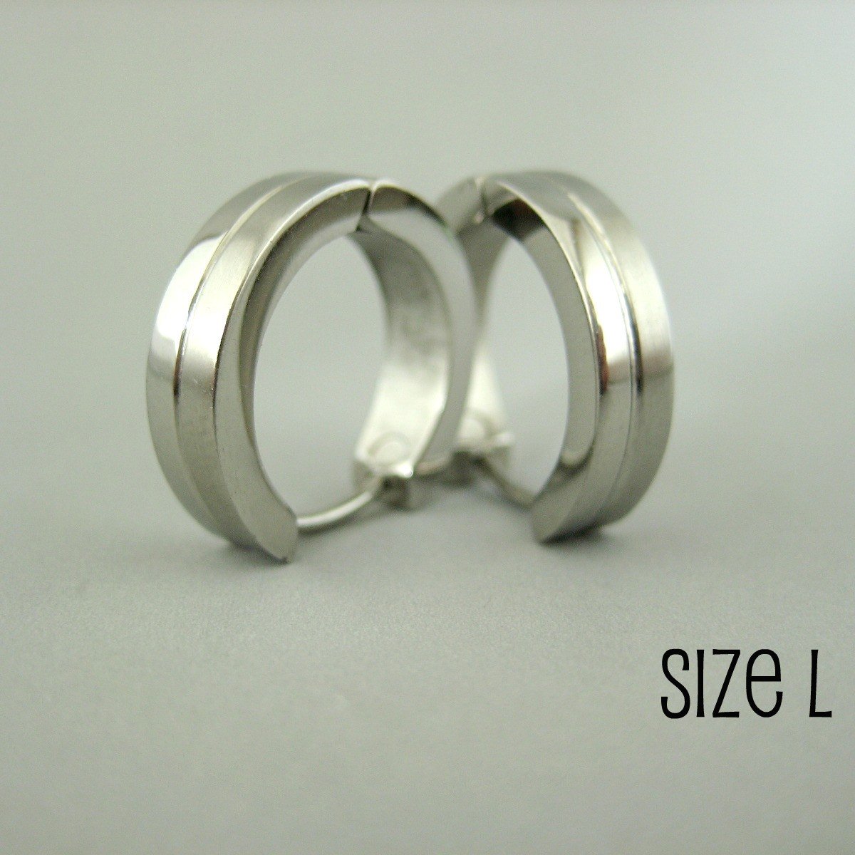 Men's large hoop earrings in stainless steel, earrings for guys, EC191