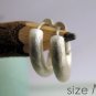Men's hoop earrings, rounded huggie hoops, M, silver, ECE157MN