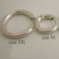 Men's hoop earrings, rounded huggie hoops, M, silver, ECE157MN