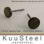 Men's stud earrings handmade from sterling silver, dark grey, flat disc studs, 4205SB
