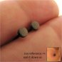 Men's stud earrings handmade from sterling silver, dark grey, flat disc studs, 4205SB