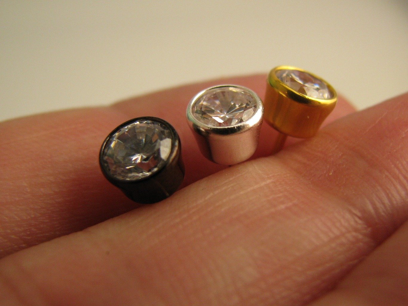 Fake diamond studs for men, diamond cz stone set in sterling silver, EC434B