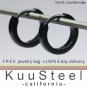 Men's huggie hoop earrings, M, black, EC133A