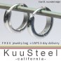 Men's huggie hoop steel earrings, EC134A