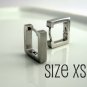 Men's square stainless steel hoop earrings, EC216