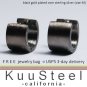 Men's huggie hoop earrings, S, black, ECE113MB