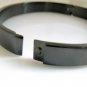Black stainless steel bracelet for men in oval shape, 660A