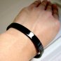 Black stainless steel bracelet for men in oval shape, 660A