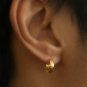 Mens earrings in 14K yellow gold, solid gold huggie hoop earrings, M, yellow, E002MY
