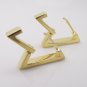 Men's triangle hoop earrings crafted from sterling silver and plated in yellow gold, ECE233SY