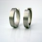 Extra large stainless steel hoop earrings, flat tube hoops, L, steel,  EC195