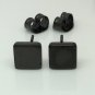 Men's stud earrings, black square stainless steel stud earrings for men, EC420F