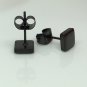 Men's stud earrings, black square stainless steel stud earrings for men, EC420F
