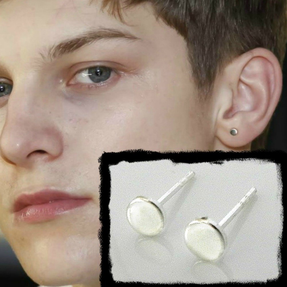 Mens flat store stud earrings