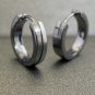 Men's hoop earrings with split line, L, black, ECE191MB