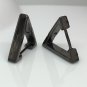 Mens earrings in the shape of triangles handmade from sterling silver, E233SB