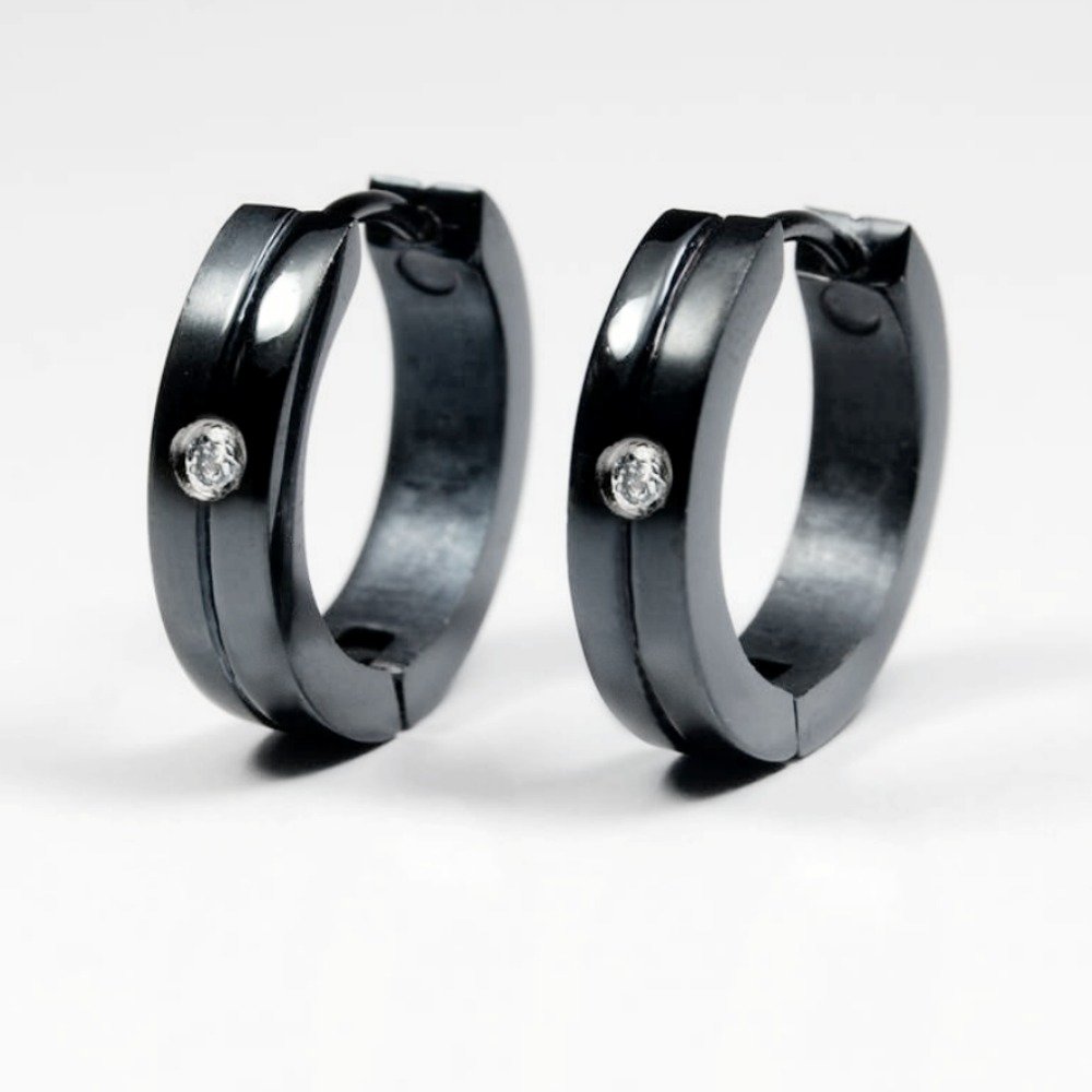 mens earrings hoop black
