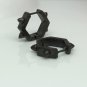 Men's hoop earrings, hexagon with spikes, M, black, ECE251MB