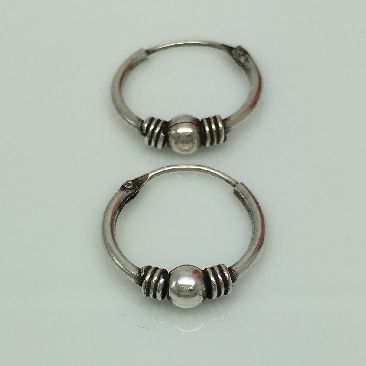 Silver wire hoop earrings for men, thin sterling silver hoop earrings ...