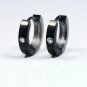 Men's hoop earrings with diamond cz, M, black, EC135