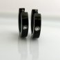 Men's hoop earrings with diamond cz, M, black, EC135