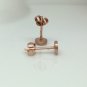 Men's stud earrings in rose gold plating, rustic nail 5mm disc stud earrings, EC4205MR