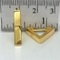 Men's triangle hoop earrings crafted from sterling silver and plated in yellow gold, ECE233SY