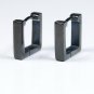 Square hoop earrings in black, mens earrings, stainless steel earrings, EC211