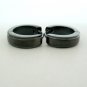 Men's hoop earrings, edgeline huggie hoop earrings, M, black, EC154
