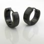 Men's hoop earrings, huggie hoops, M, black, ECE150MB
