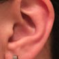 Men's square stainless steel hoop earrings, EC216