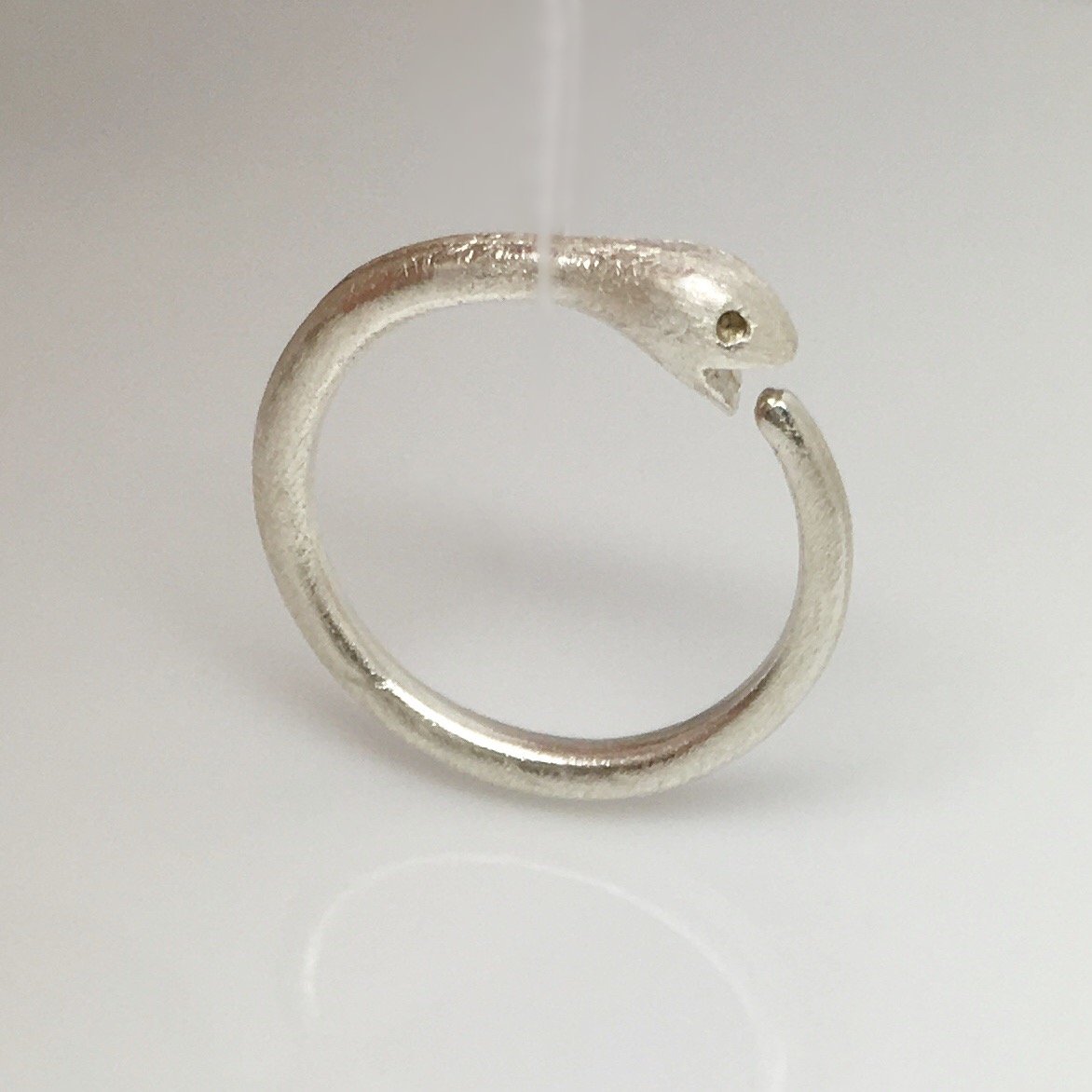 14 gauge earring, ouroboros snake eating tail hoop earring, ECE195N