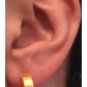 Men's hoop earrings, large matte yellow gold hoops, ECE193MY