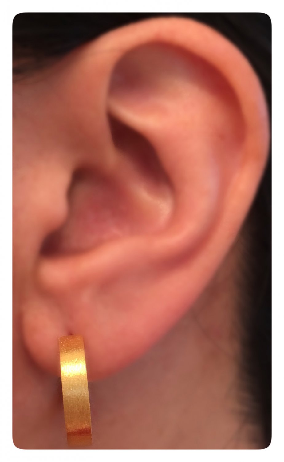 Men's hoop earrings, large matte yellow gold hoops, ECE193MY