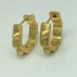 Men's gold spiked hexagon hoop earrings, ECE251MY