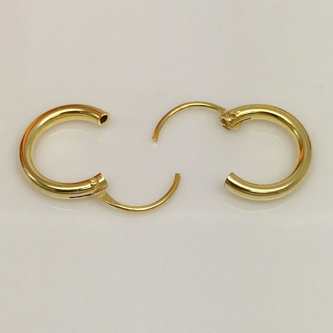 Men's gold tone huggie hoop earrings, EC544Y